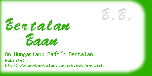 bertalan baan business card